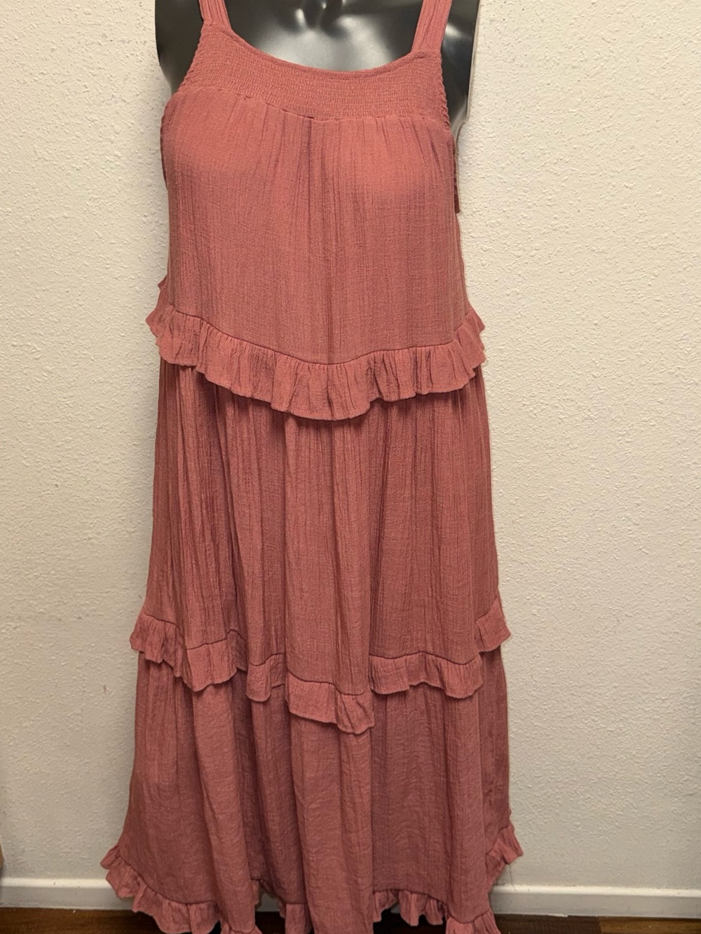 Sweet Wanderer Dusty Rose Tiered Ruffle Maxi Dress